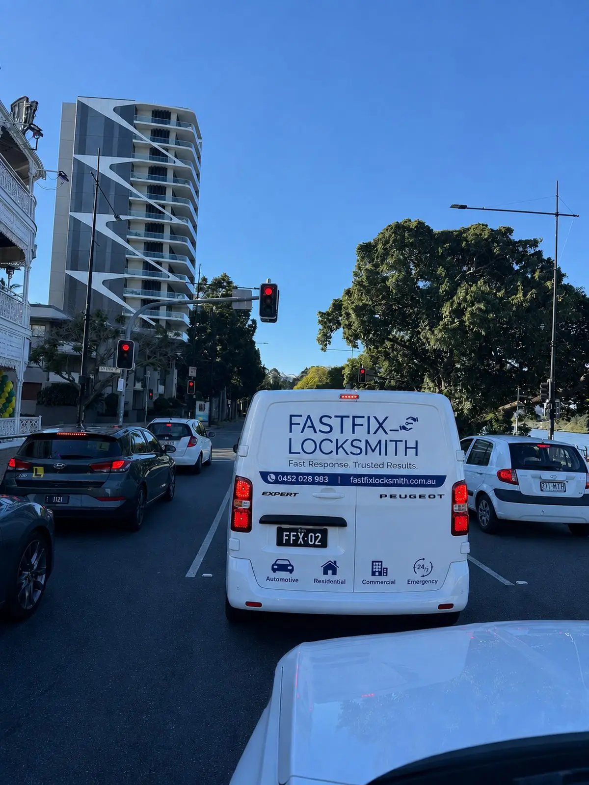 FastFix Locksmith Brisbane service van on the road