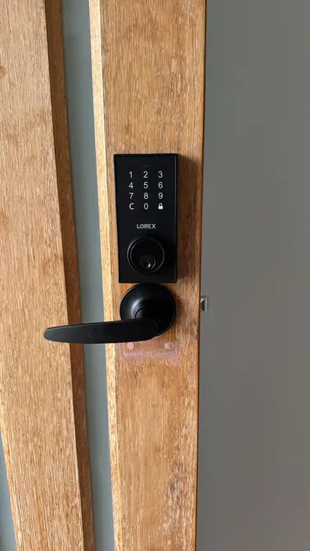 Smart lock installation with keypad entry on a Brisbane home